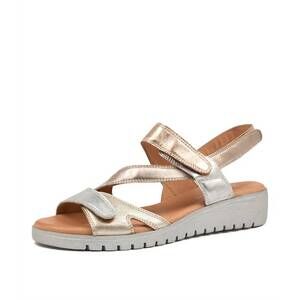 NEW DJANGO & JULIETTE women's melany leather sandals in metallica multi